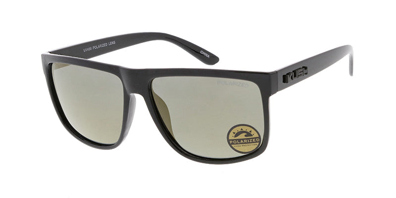 KUSH Plastic Medium Rectangular Flat Top Frame w/ Polarized Color Mirror Lens (Pack of Dozen)