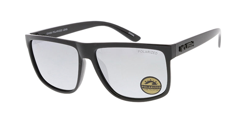 KUSH Plastic Medium Rectangular Flat Top Frame w/ Polarized Color Mirror Lens (Pack of Dozen)