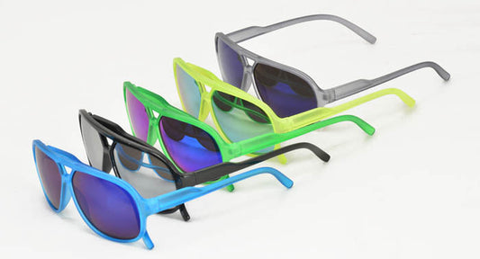 Kids' Plastic Square Aviator Frame w/ Color Mirror Lens (Pack of Dozen)