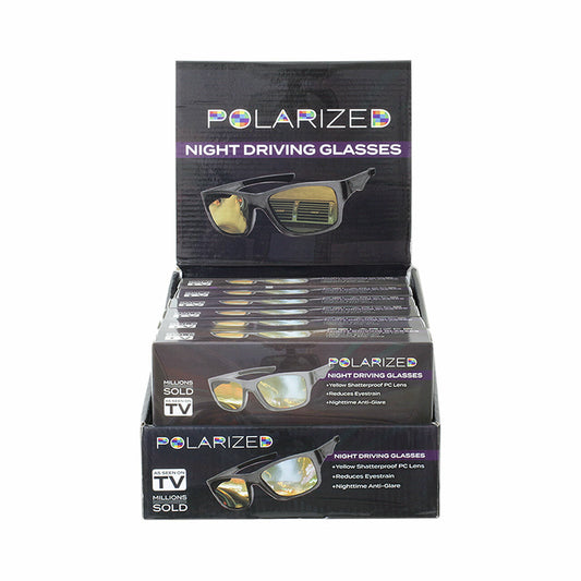 Polarized Polycarbonate Sport Night Driving Glasses Cardboard Counter Display 12 Pieces  (Pack of Dozen)