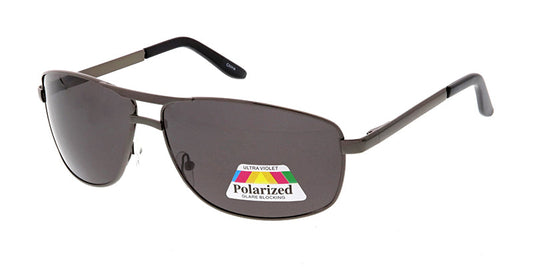 POLM3008 Men's Casual Metal Square Aviator w/ Polarized Lens