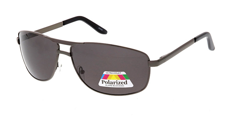 Men's Casual Metal Square Aviator w/ Polarized Lens (Pack of Dozen)