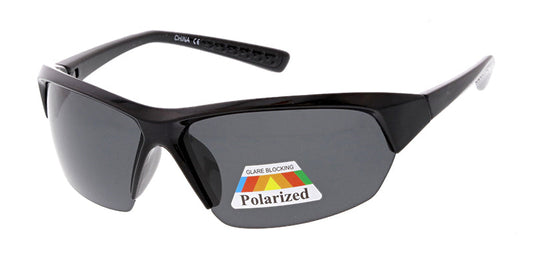 Men's Sport Plastic Half Frame w/ Polarized Lens (Pack of Dozen)