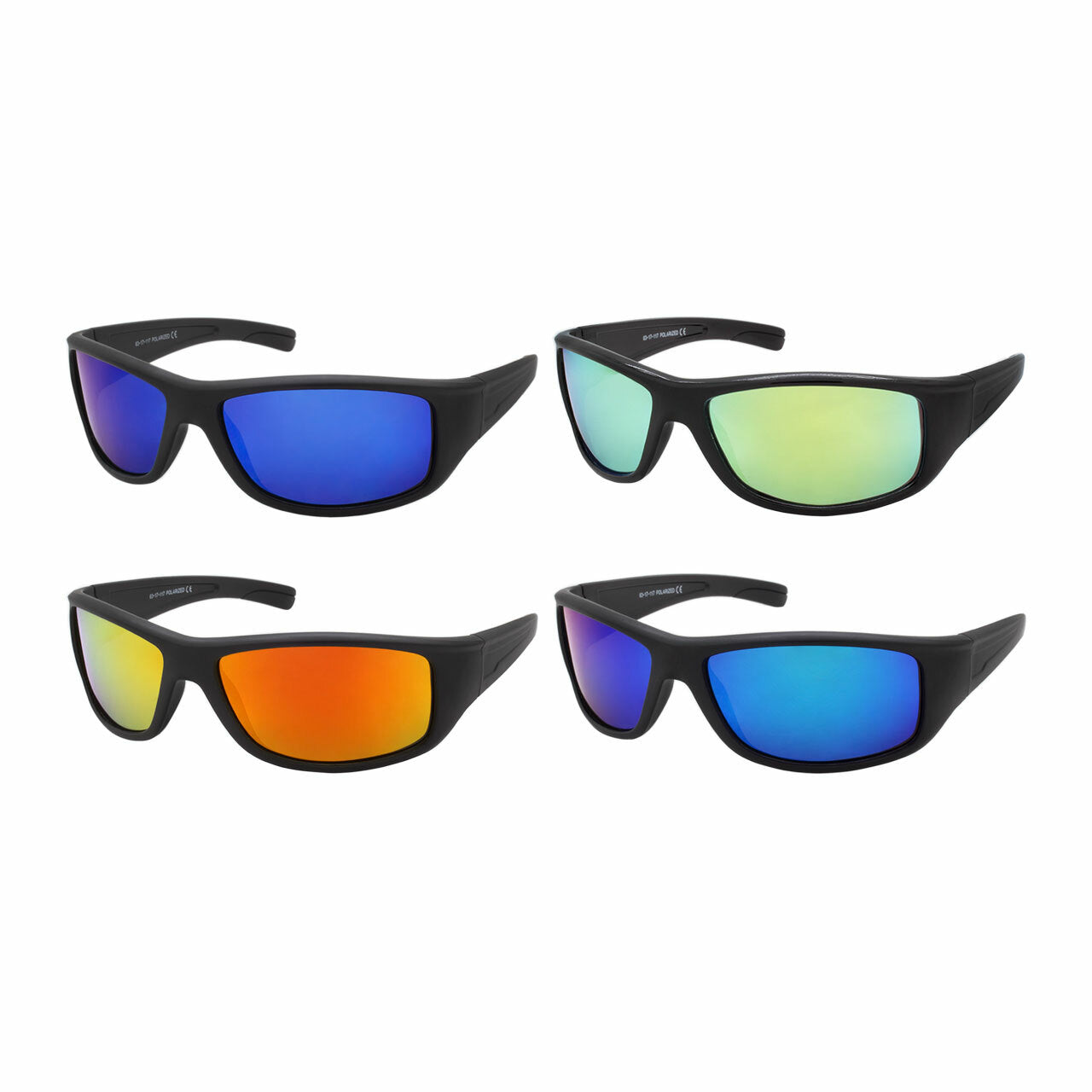 Assorted Colors Polycarbonate Polarized Sport Wrap Sunglasses Men