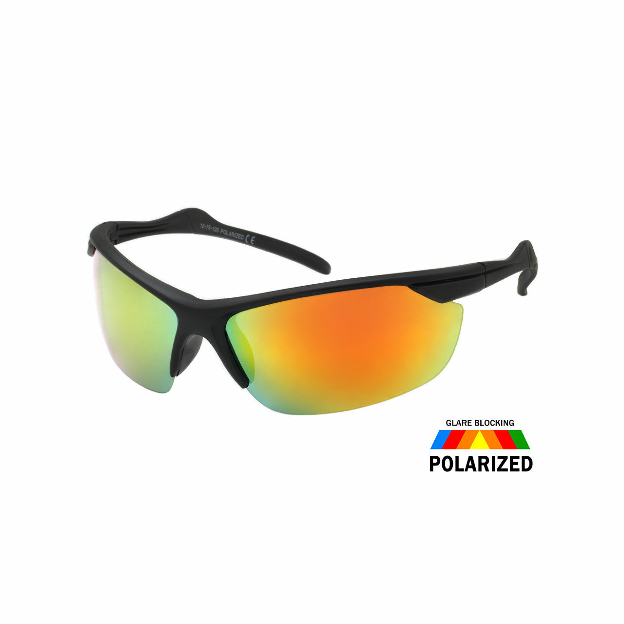 Assorted Colors Polycarbonate Polarized Semi-Rimless Sport Sunglasses Men Bulk   (Pack of Dozen)