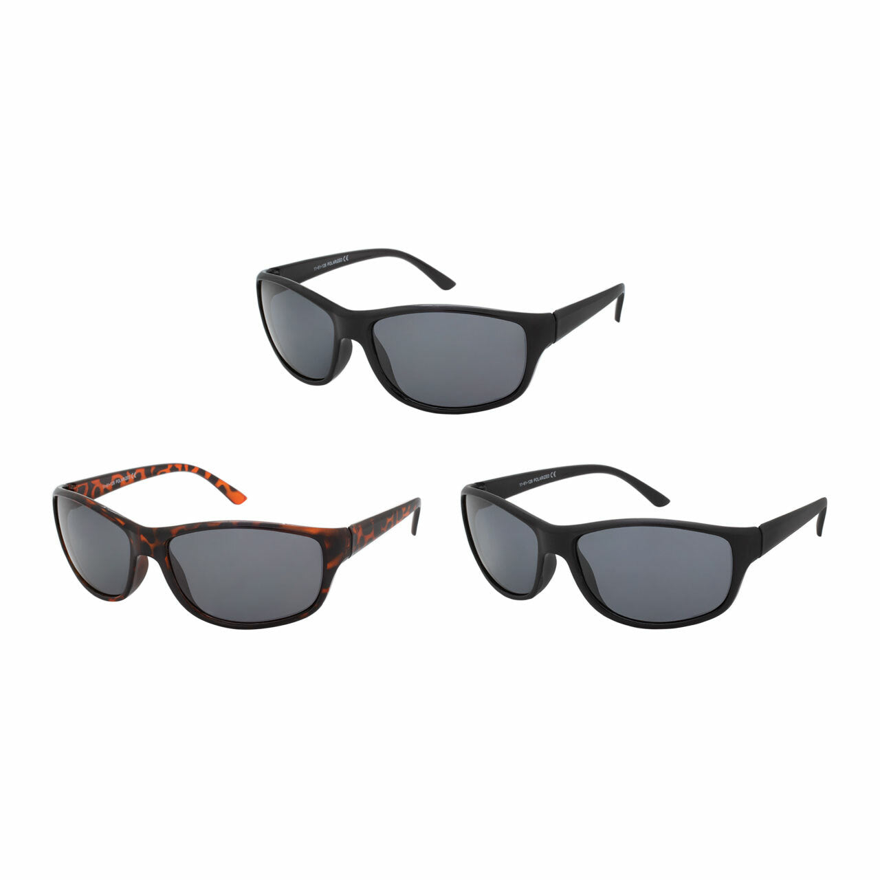 Assorted Colors Polycarbonate Polarized Sport Wrap Sunglasses Men   (Pack of Dozen)