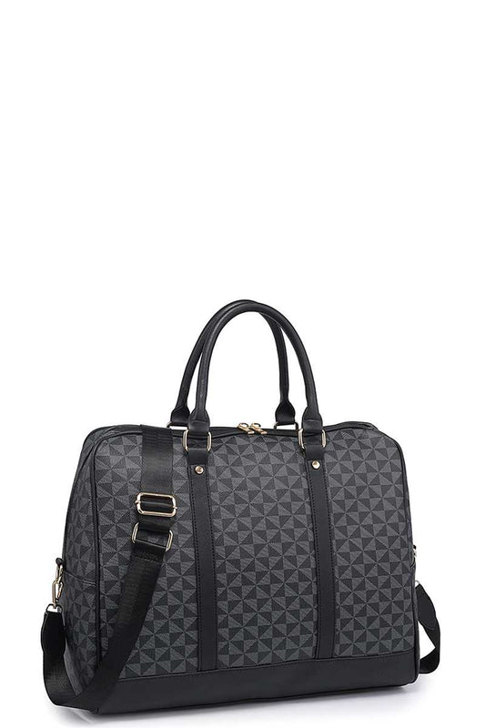 FASHION LARGE MONOGRAM PATTERN TRAVEL DUFFEL BAG