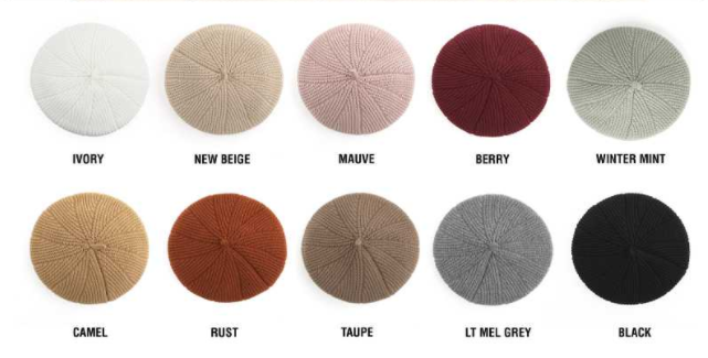 CC Hat Scalloped Texture Pattern Wool Beret Hat