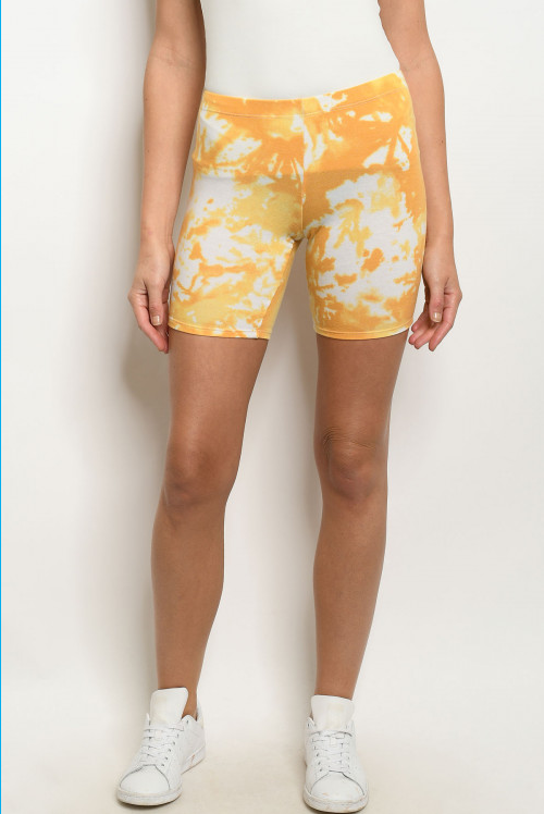 YELLOW TIE DYE SHORTS