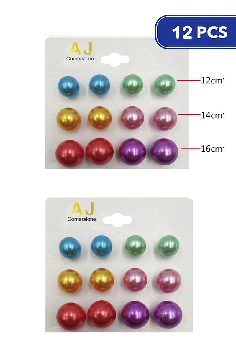 FASHION PEARL STUD EARRING 6 PAIR SET (12 UNITS)