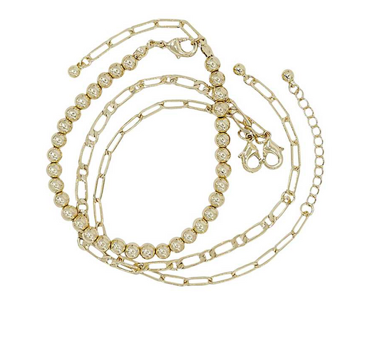 Metal Balls Chain Bracelet Set