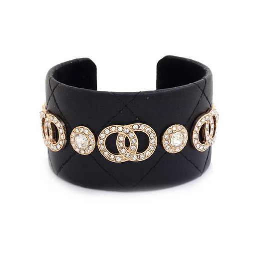 Pu Leather Double Circle Cuff Bracelet