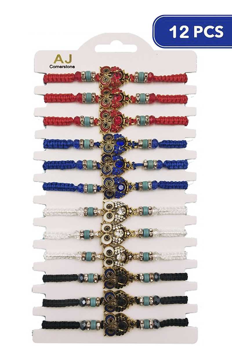 FASHION OWL THREAD BRACELET (12 UNITS)