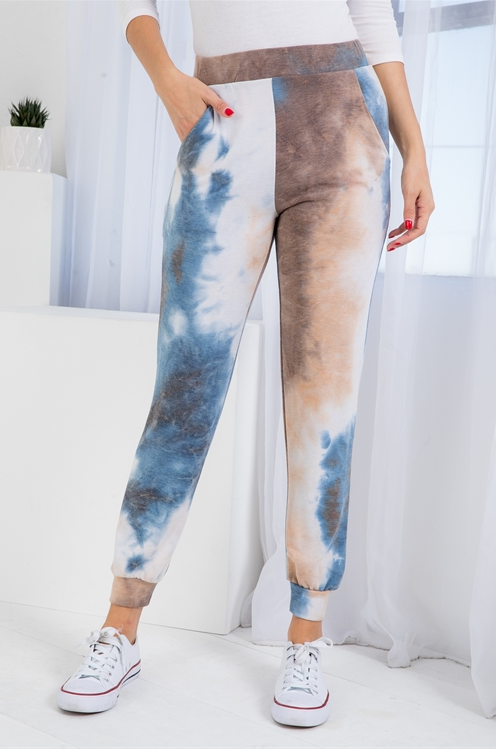 DENIM MOCHA TIE DYE PANTS