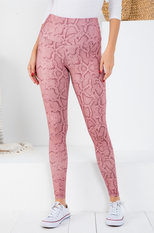 MAUVE SNAKE PRINT LEGGINGS